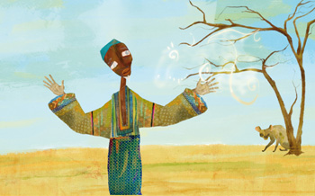 Illustration représentant la transmission orale dans les cultures francophones, thème central du projet Conte-moi