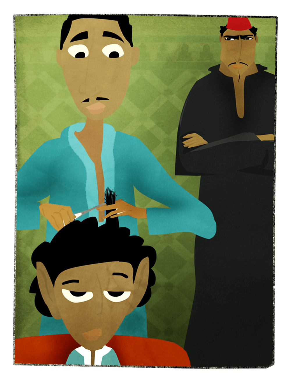 Illustration du conte traditionnel francophone le garçon aux grandes oreilles – conte du Maroc Illustré par Vincent Farges