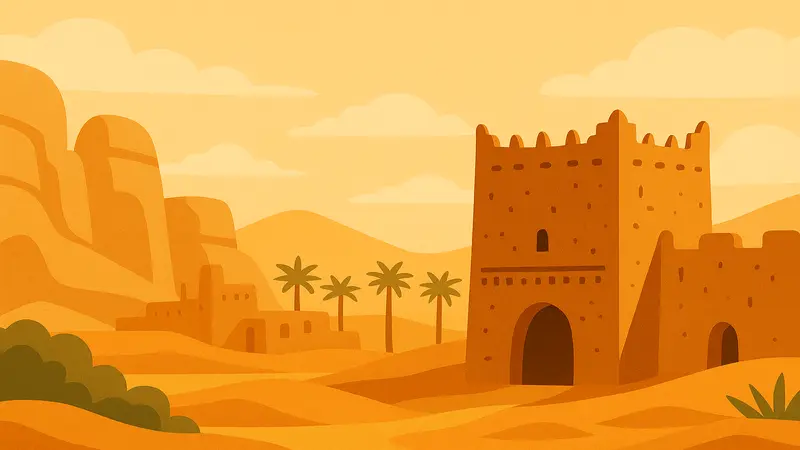 Ruines de Chinguetti en Mauritanie, ville des manuscrits et de la tradition orale symbole du patrimoine culturel des contes traditionnels francophones.