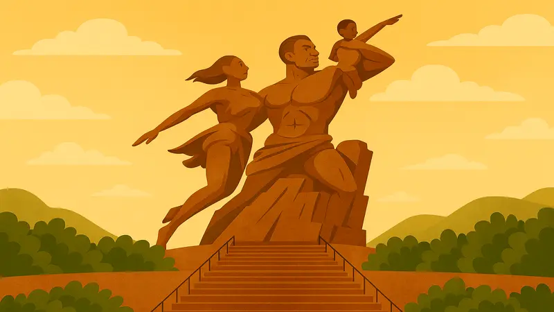 Monument de la Renaissance africaine à Dakar, reflet de l’héritage culturel sénégalais et des contes traditionnels francophones