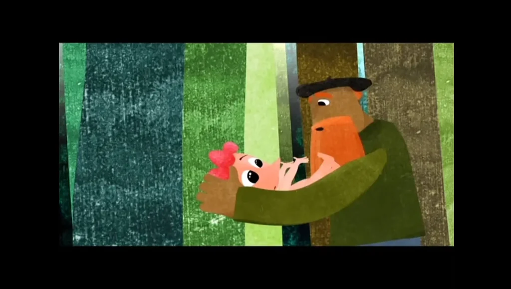 Illustration du film d'animation d'un conte - Volé - Trouvé