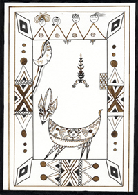 Illustration du conte traditionnel francophone la gazelle d'or – conte de l'Algérie Illustré par Nora Aceval