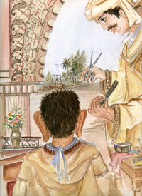 Illustration du conte traditionnel francophone le garçon aux grandes oreilles – conte du Maroc Illustré par Hamid Diani