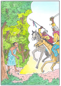 Illustration du conte traditionnel francophone koumba sans mère – conte du Sénégal Illustré par Malang Sène